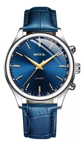 Reloj Elegante De Vestir Para Caballero Wokai Azul 8077