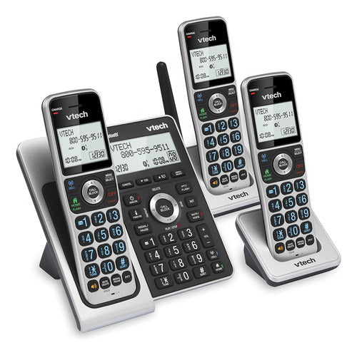 Telefono Inalámbrico Triple Vtech Vs306-3 Bt Bloqueo Contest Color Plateado