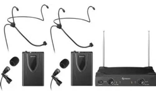 Sistema De 2 Micrófonos Inalambricos Vhf De Solapa | Wr-058