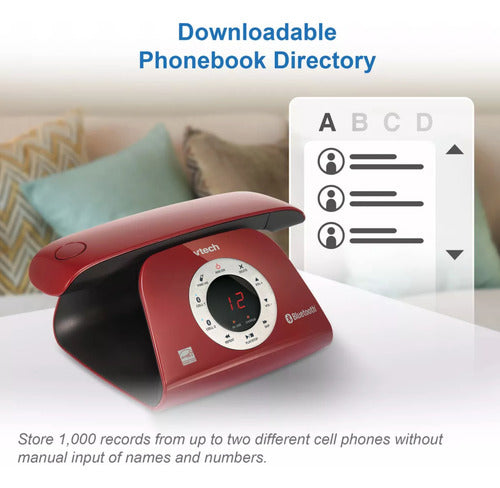 Teléfono Vtech Vs122-16 Inalámbrico Rojo Retro Reacondiciono