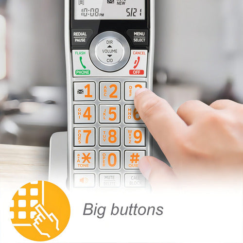 At&t Cl84307 Teléfono Inalámbrico Plateado Con 3 Auriculares - Excelente (Reacondicionado)