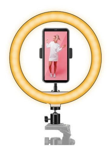 Aro De Luz Led Para Selfie Steren Mov-039 Color  Negro