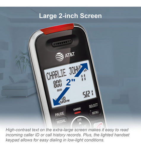 At&t Bl102-3 Dect 6.0 Teléfono Inalámbrico De 3 Auriculares