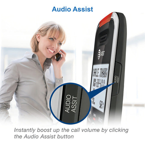 At&t Bl102-3 Dect 6.0 Teléfono Inalámbrico De 3 Auriculares