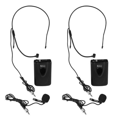 Sistema De 2 Micrófonos Inalambricos Vhf De Solapa | Wr-058