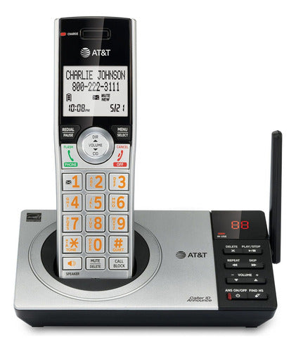 At&t Cl82107 Teléfono Inalámbrico Plata Y Negro