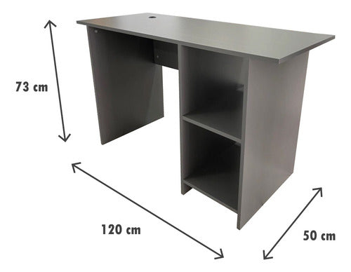 Escritorio De Oficina Listo Para Ensamblar Con Repisas Cafe