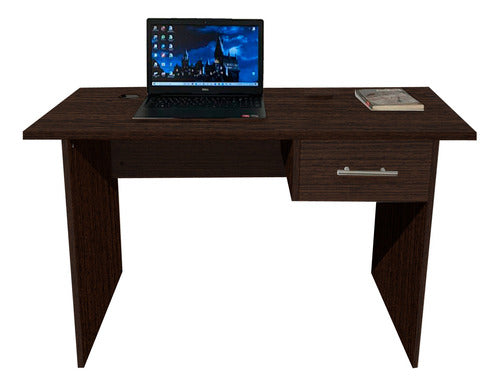 Escritorio De Oficina Listo Para Ensamblar Con Cajon, Cafe