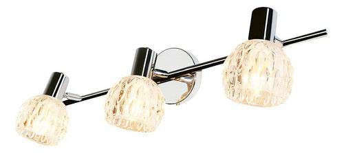 Lámpara Led Riel 3 Luces Homefits Cromo 3000k