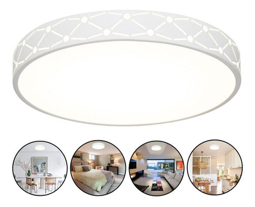 Lampara De Techo Led Plafon De Luz Calida 3000k 22w Blanco