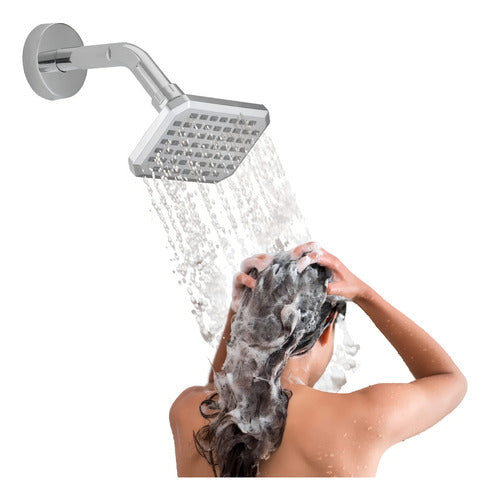 Cabezal Regadera Rectangular Universal Cromo Homefits