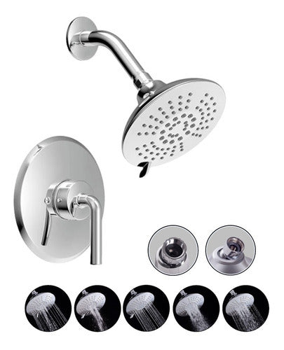 Homefits Baño 30100841 Regadera Redonda Cromo Y Monomando