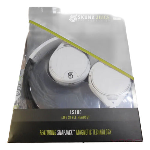 Audífonos On Ear Skunk Juice Magnética Ls100 - Color Blanco
