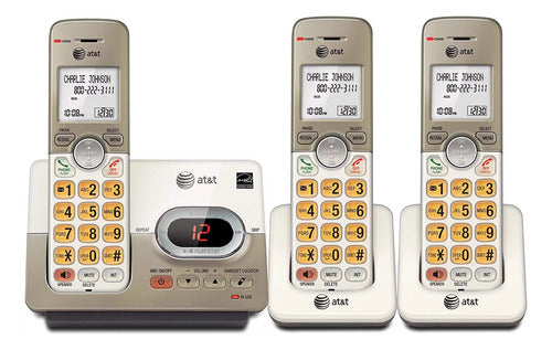 3 Telefonos At&t El52313 - Contestadora Dorado Caja Abierta
