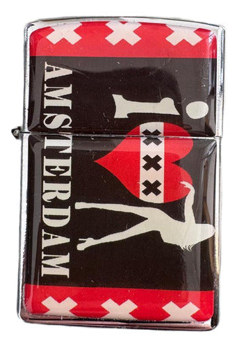 Encendedor Tipo Zippo De Metal Recargable Cromado