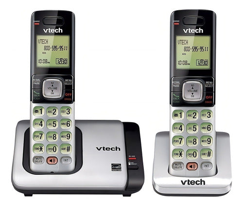 Teléfono Vtech Cs6719-2 Inalámbrico Color Gris Negro